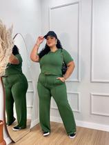 Conjunto Plus Size Calça Bolso do Lado e Blusa Soltinho