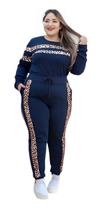 Conjunto Plus Size Calça E Blusa Crepe Premium Feminino