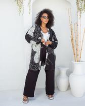 Conjunto Plus size Calça Preta e Kimono Valentina