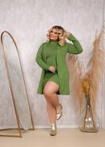 Conjunto Plus Size Casaco Longo Manga Longa Vestido Tubinho