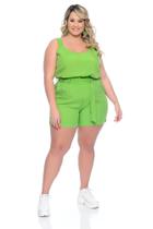 Conjunto plus size com cinto moda plus
