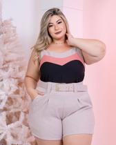 Conjunto plus size com cinto moda plus - Thausisti