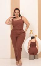 Conjunto Plus Size Cropped & Alfaiataria Elegância Minimalista Plus Size G1 ao G3