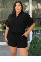 Conjunto Plus Size de Blusa e Shorts em Tecido Duna - Estilo e Conforto