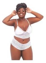 Conjunto Plus Size De Renda Cropped + Calesson Espera Marido Plussize