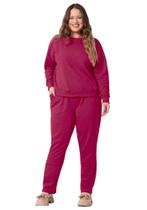 Conjunto plus size em moletom com recorte lunender 65179