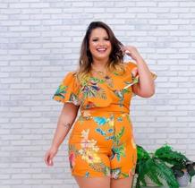 Conjunto plus size estampado tamanhos P M G Conjunto plus size estampado tamanhos P M G