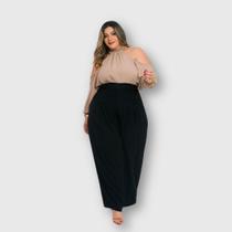 Conjunto Plus Size Feminino Blusa + Calça Pantalona 0655 Conjunto Plus Size Feminino Blusa + Calça Pantalona 0655