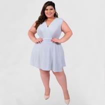 Conjunto Plus Size Feminino Body e Saia Brilho Moda Festa