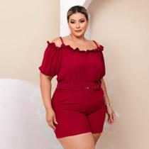 Conjunto Plus Size Feminino Ciganinha de Alça com Cinto 0413