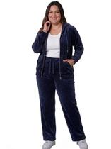 Conjunto Plus Size Feminino Jaqueta e Calça De Plush Premium