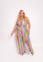 Conjunto Plus Size Feminino Listrado Conjunto Plus Size Feminino Listrado