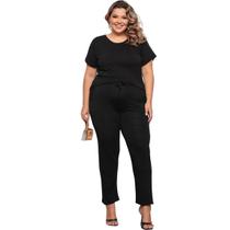 Conjunto Plus Size Feminino Manga Curta Viscolycra
