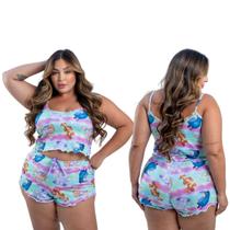 Conjunto Plus Size Feminino Personagens Baby doll Roupa de Dormir Conjunto Plus Size Feminino Personagens Baby doll Roupa de Dormir