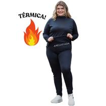 Conjunto Plus Size Feminino Roupa Térmica Para o Frio Blusa Cacharrel e Calça Suplex Básic 51076A