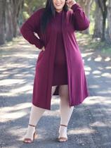 Conjunto Plus Size Feminino Vestido E Cardigan Lanzinha