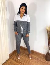 conjunto plus size frio com ziper conjunto moletom plus size feminino conjunto bicolor