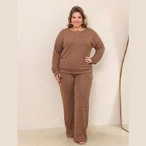 Conjunto Plus Size Inverno Calça Pantalona E Cropped Lanzinha Conjunto Plus Size Inverno Calça Pantalona E Cropped Lanzinha