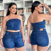 Conjunto plus size jeans premium com lycra ref:1117