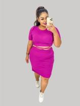 Conjunto Plus Size Malha Canelada Tam Unico Veste Até Tam 52