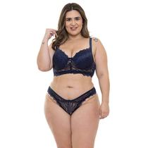 Conjunto Plus Size Marinho Sepie 14314 Rendado
