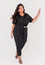 Conjunto Plus Size Risca de Giz com Lurex Conjunto Plus Size Risca de Giz com Lurex