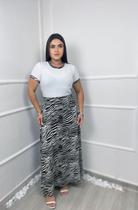 Conjunto Plus Size Saia Longa Zebra Moda Evangélica