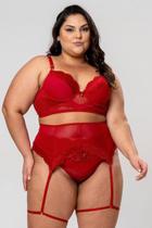 Conjunto Plus Size Sensual Com Sutiã Calcinha e Cinta Liga Conjunto Plus Size Sensual Com Sutiã Calcinha e Cinta Liga