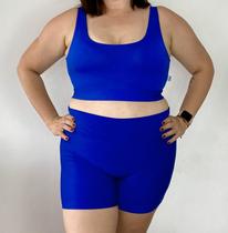 Conjunto Plus Size Short e Top com Sustentação em Poliamida