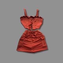 Conjunto Plus Size Short Saia Cargo + Cropped Ilhós 0606 Conjunto Plus Size Short Saia Cargo + Cropped Ilhós 0606