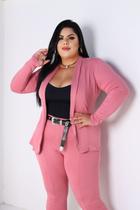 Conjunto Plus Size Social Em Molinho Calça Skinny e Blazer