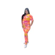 Conjunto Plus Size Tie Dye Calça Blusa Princesa Bufante Top CITD001