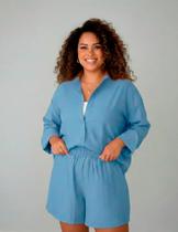 Conjunto Plus Size Viscomida Camisa E Shorts Confortável 922