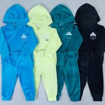 Conjunto Plush Bebê Menino Blusa Com Capuz E Calça Conjunto Plush Bebê Menino Blusa Com Capuz E Calça
