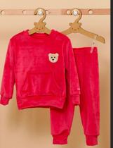 Conjunto Plush Bordado Bebê Menina Inverno Lessa Kids B9297 - Conjunto Plush Bordado Bebê Menina Inverno Lessa Kids B9297 -