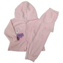 Conjunto Plush de Bebê Casaco e Calça Inverno Menino Menina