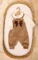 Conjunto Plush Jardineira + Body Bebê Menina Lessa Kids 9254 Conjunto Plush Jardineira + Body Bebê Menina Lessa Kids 9254