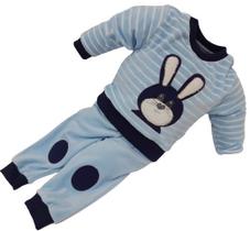 Conjunto Plush Longo Bebê Menino Inverno Blusa + Calça 2808