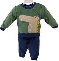 Conjunto Plush Luxo Bebê Masculino Chuquinha Bordado Rf 2907