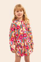 Conjunto plush rainbow floral bugbee bf13048