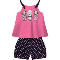 Conjunto Poá Infantil Feminino Blusa + Short Kyly
