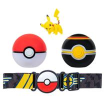 Conjunto Pokemon - Cinto com Pokebola - Clip N Go - Pikachu SUNNY BRINQUEDOS