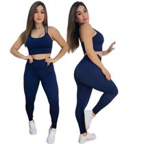 Conjunto Poliamida Texturizado Para Academia Calça Legging e Top