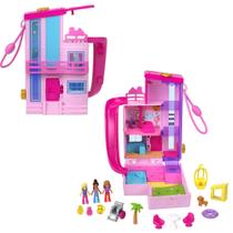 Conjunto Polly Pocket Dreamhouse Compact - Com 3 Bonecas e Barbie