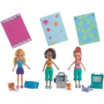 Conjunto Polly Pocket Kit Com 3 Bonecas Festa Do Pijama Mattel