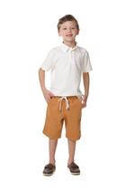 Conjunto Polo Com Bermuda Em Sarja Muvile Petit Cor:Off WhiteTamanho:2