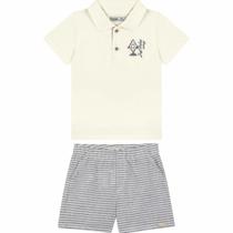 Conjunto Polo em Marlan bermuda em linho charmoso Conjunto Polo em Marlan bermuda em linho charmoso
