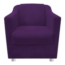 Conjunto Poltrona Babel e Puff Dado Sala de Estar Suede Roxo - KDAcanto Móveis