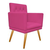 Conjunto Poltrona Cadeira e Puff Nanda Capitonê Tecido Sintético Pink - KDAcanto Móveis Conjunto Poltrona Cadeira e Puff Nanda Capitonê Tecido Sintético Pink - KDAcanto Móveis