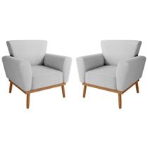 Conjunto Poltrona Decorativa Balneária Linha Cinza